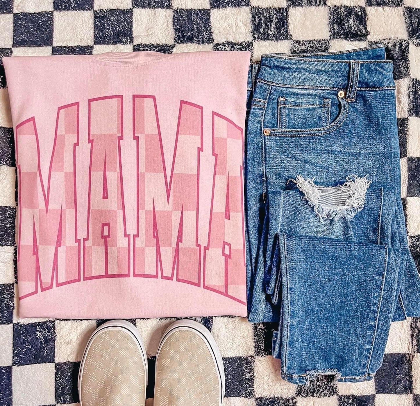 Mamas Checkered Sweatshirt