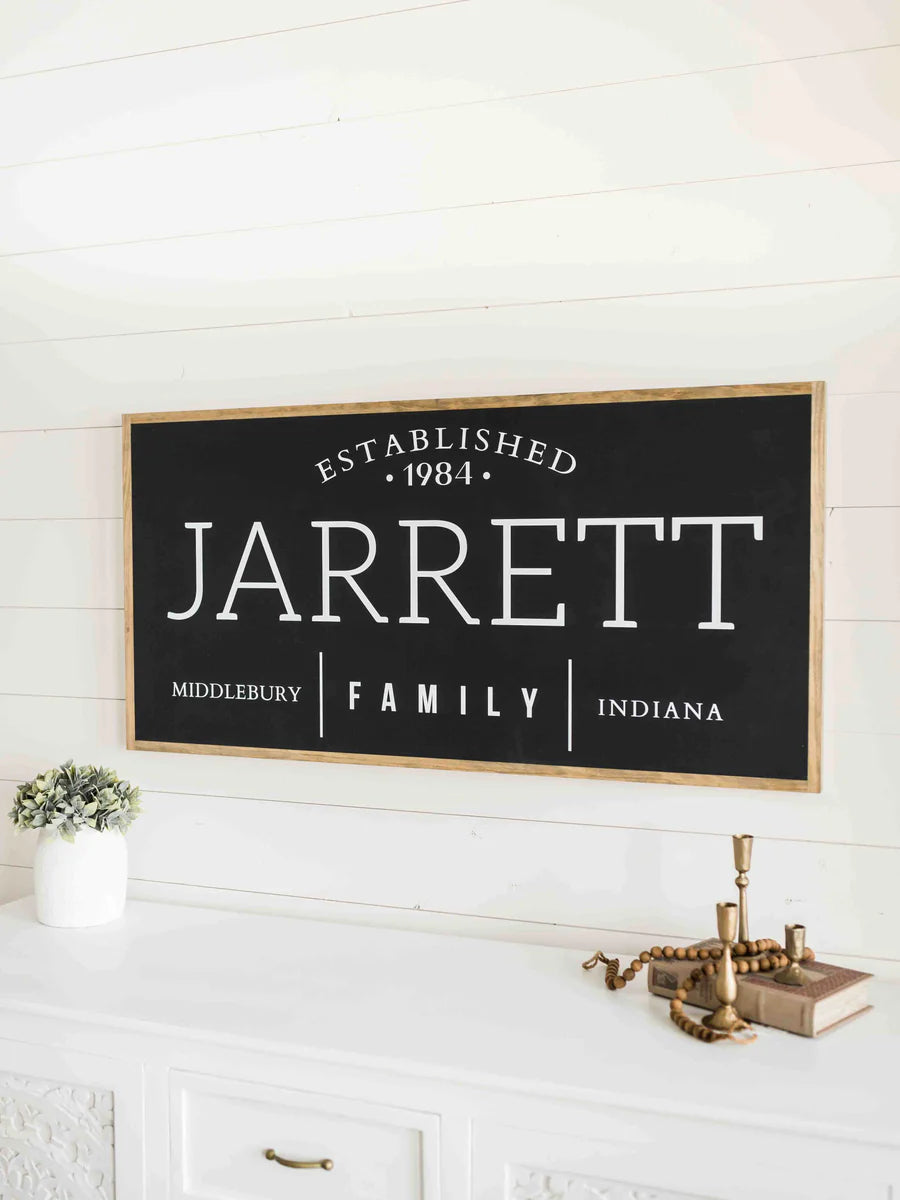 Family Name Framed Signs